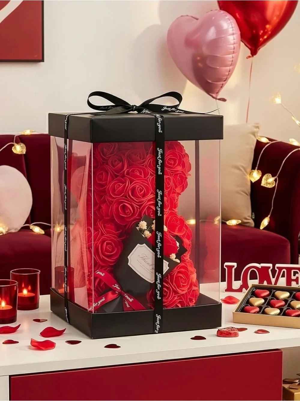 Red Rose Bear with Mini Bouquetci
